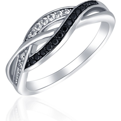 JVD Stříbrný prsten s černými zirkony SVLR0698XH2BI
