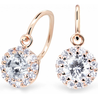 Cutie Jewellery detské náušnice z ružového zlata C2745-10-X-4 biela