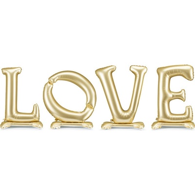 Stojací fóliový balon 'LOVE', 350x114 cm, zlatý