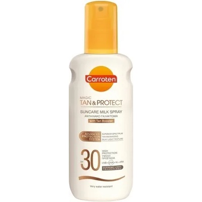 Carroten Слънцезащитен лосион за тяло, Carroten Magic Tan & Protect Suncare Milk Spray SPF30 200ml