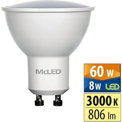 McLED LED GU10, 8W, 3000K, 806lm