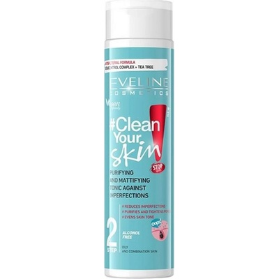 Eveline Cosmetics Clean Your Skin Почистващ И Матиращ Тоник Почистващ тоник дамски 225ml