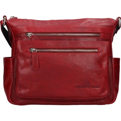 Greenwood Dámská kožená crossbody kabelka Appe červená