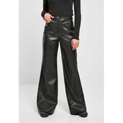 Urban Classics Дамски панталони от изкуствена кожа Urban Classics Ladies Faux Leather Wide Leg PantsUB-TB4518-00007 - Черен, размер 27