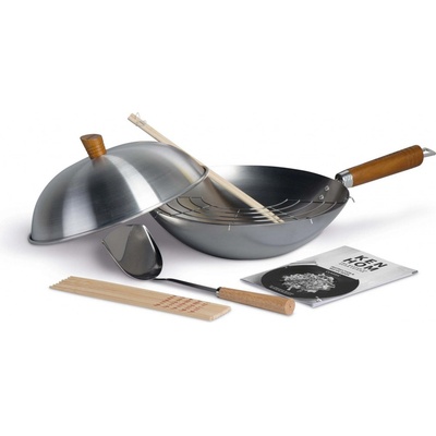 Ken Hom sada wok pánev Classic z uhlíkové oceli 31 cm