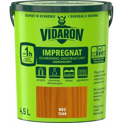 VIDARON ZAHRADNÍ IMPREGNACE 3v1 OCHRANNĚ-DEKORATIVNÍ R02 TEAK 5L