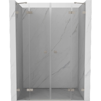 Mexen Lunar Двойни душ врати отваряеми 150 см, прозрачни, четкан никел - 834D-150-000-97-00 (834D-150-000-97-00)