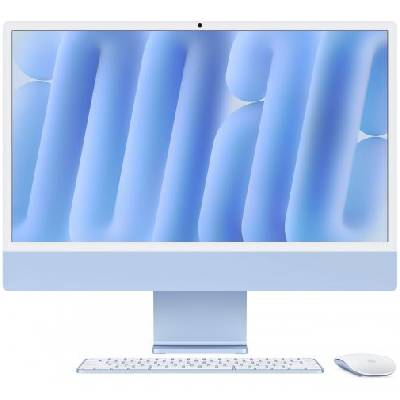 iMac Z1EP 59.62cm 23.5Zoll Standardglas M4 10C CPU 10C GPU 16C N. E. 24GB 1TB SSD Gbit Eth MM MaKey TID DE Blau (Z1EP-MWV13D/A-07C7BW)