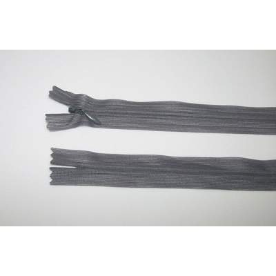 Zips krytý 3mm šedá nedeliteľný 18cm dederon