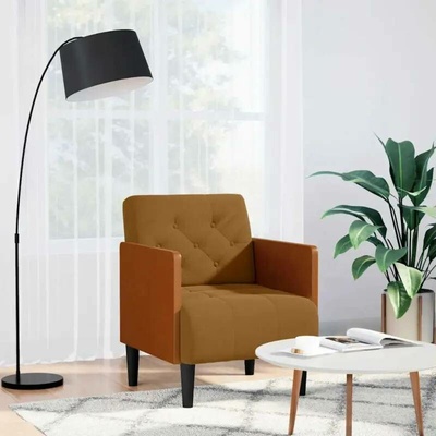 vidaXL 4100598 Rozkládací s područkami hnědé 55 cm samet