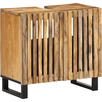 vidaXL Шкаф за мивка за баня 62x34x58 см масивно дърво груб манго (377529)