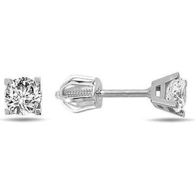 Lillian Vassago Zlatá náušnica zdobené zirkónom 4 mm, LLV98-GER162Š/01 Biela