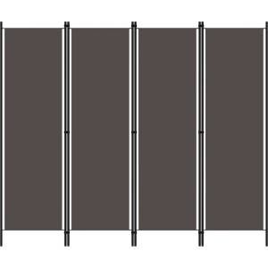 vidaXL Параван за стая, 4 панела, антрацит, 200x180 см (320721)