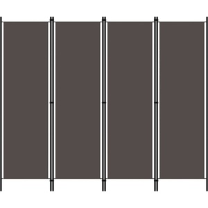vidaXL Параван за стая, 4 панела, антрацит, 200x180 см (320721)