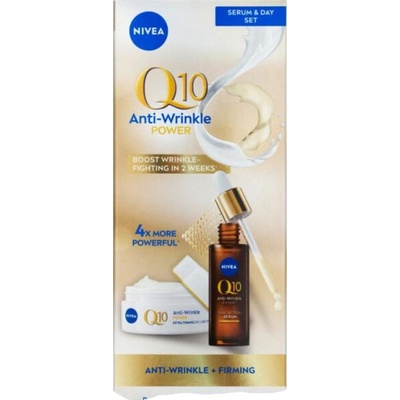 Nivea Q10 Anti-Wrinkle Expert Expertní duální sérum proti vráskám a denní krém 30 ml + 50 ml