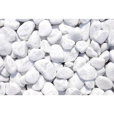 Mramorové okrasné oblázky carrarská bílá 40-60 mm 25 kg PE pytel