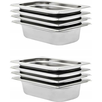 Gastronomické nádoby 8 ks, GN 1/4, 65 mm, nerezová ocel