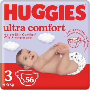 HUGGIES Ultra Comfort Jumbo 3 4-9 kg 56 ks