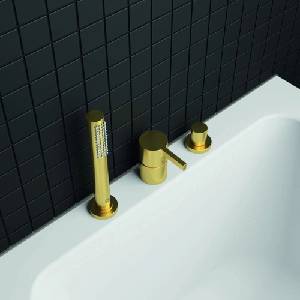 Ideal Standard Смесител за вана и душ Ideal Standard Atelier Joy, златист, с 3 елемента (BC788A2)