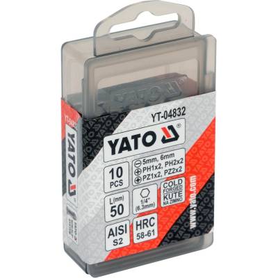 Yato Sada bitov 1/4" Torx, Hex, Spline 50 mm