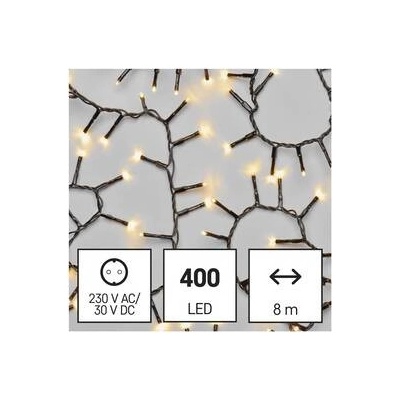 Emos 400 LED reťaz ježko 8 m vonkajšia aj vnútorná teplá biela časovač D4BW02