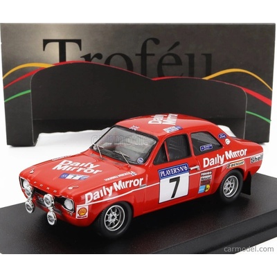 Trofeu Ford england Escort Rs 1600 Mki night Version N 7 Winner Rally Scottish 1972 Hannu Mikkola Hamish Cardno Red 1:43