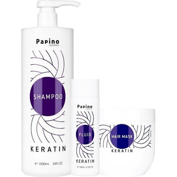 Papino Cosmetics Комплект за възстановяваща терапия с кератин Papino Cosmetics Keratin Trio