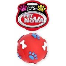 PET NOVA DOG LIFE STYLE Lopta so vzormi labiek a kostí 6 cm