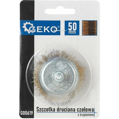 Drôtový kartáč čelný mosadzny 50 mm s trnom – Geko