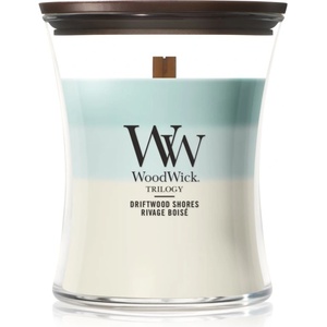 WoodWick Trilogy Driftwood Shores ароматна свещ с дървен фитил 275 гр