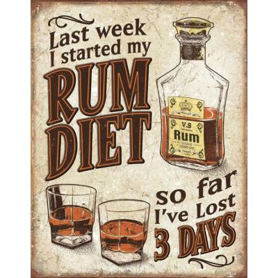 Desperate Enterprises, Inc Rum Diet - plechová retro cedule 40x32 cm 2217