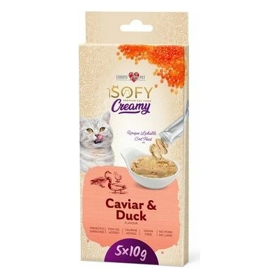 Cav COBBYS PET SOFY Creamy iar & Duck 5x mäsový krém s kačicou a kaviarom pre mačky 10 g