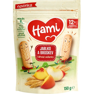 Hami Jablko a broskev dětské sušenky 150 g – Zboží Dáma