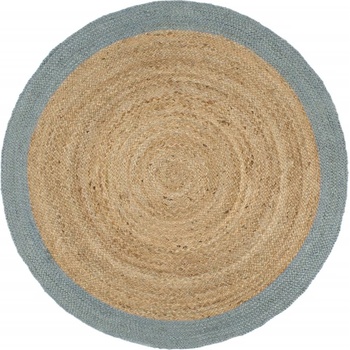 vidaXL Ръчно тъкан килим от юта, маслиненозелен кант, 180 см (343608)