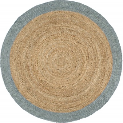 vidaXL Ръчно тъкан килим от юта, маслиненозелен кант, 180 см (343608)