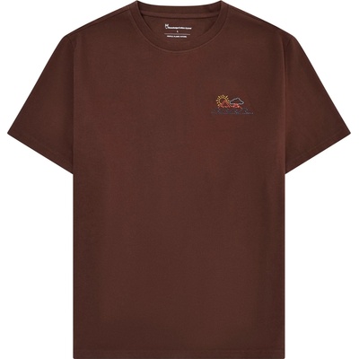 KnowledgeCotton Apparel Мъжка тениска KnowledgeCotton Apparel Regenerative Organic Cotton Chest Print T-Shirt - Shaved Chocolate - размер XXL (216-8562-0315)