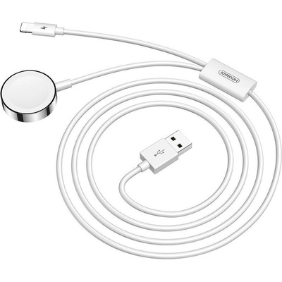 Joyroom Кабел Joyroom S-IW002S 2in1 wirelee Qi за зареждане на Apple Watch / USB - Lightning cable 1, 5 m, Бял (6941237150912)