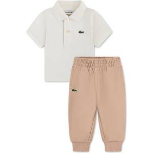 LACOSTE 547656 short sleeve set - Beige / White (Farine)