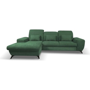 Laski Разтегателен тапициран ъглов диван alta, l-образен, ляв, зелен, с място за съхранение (lk0001)