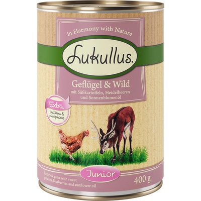 Lukullus Junior hydina & zverina 6 x 400 g