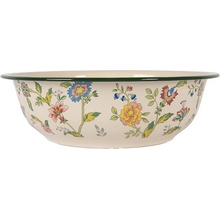 Clayre & Eef Béžová dekorační smaltovaná mísa s květy Vintage 30 x 9 cm 3000 ml