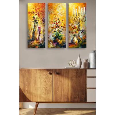 ASIR Obraz na MDF 3ks ROMANTICKÝ VEČER 20 x 50 cm