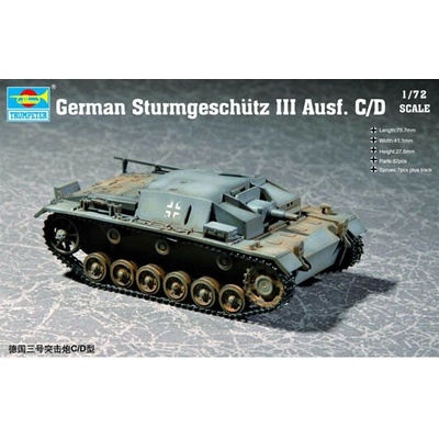 Trumpeter Plastikový model tanku 07257 German Sturmgeschutz III Ausf.C/D 1:72
