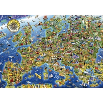 Educa Šílená mapa Evropy 500 dielov