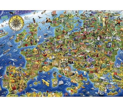 Educa Šílená mapa Evropy 500 dielov