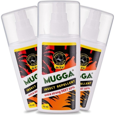 Mugga Sada spray Extra Strong DEET 50% 75 ml 3-pack