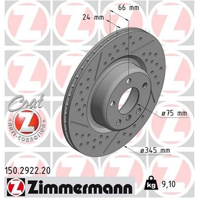 Brzdový kotúč ZIMMERMANN 150.2922.20 (150292220)