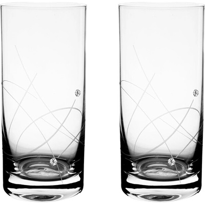 Bohemia Crystal long drink přátelská souprava galaxie Swarovski Preciosa 2 x 250 ml