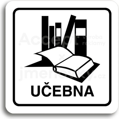 ACCEPT Piktogram učebna - bílá tabulka - černý tisk