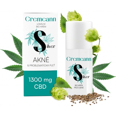 Annabis Cremcann Silver 1300 mg lokálně na akné BIO krém 30 ml